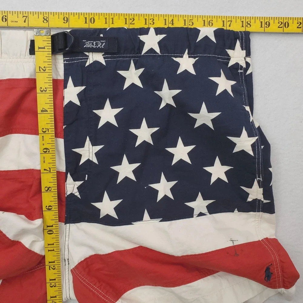 Polo Ralph Lauren Shorts Mens‎ XL American Flag Stars Stripes USA Patriotic